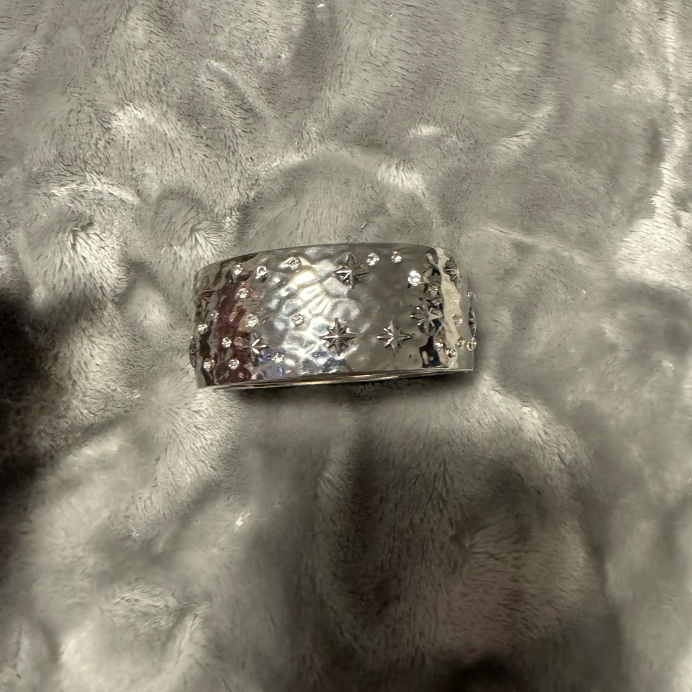 Silver Textured Cuff Bracelet